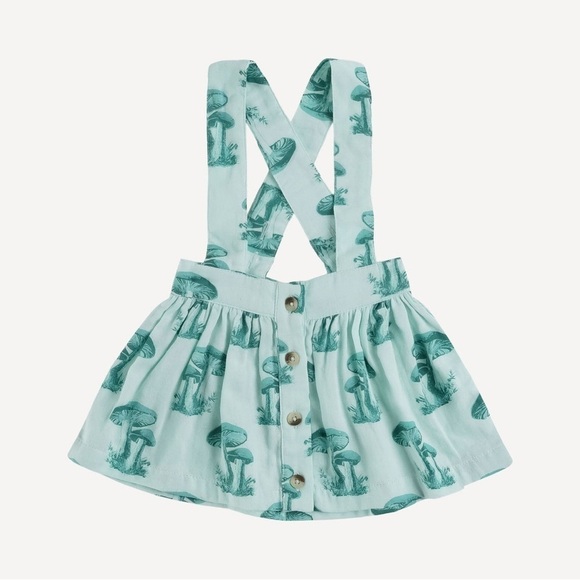 kate quinn Other - Kate Quinn Toddler Suspender Skirt, Blue Wild Mushroom, Size 18-24m, NWT
